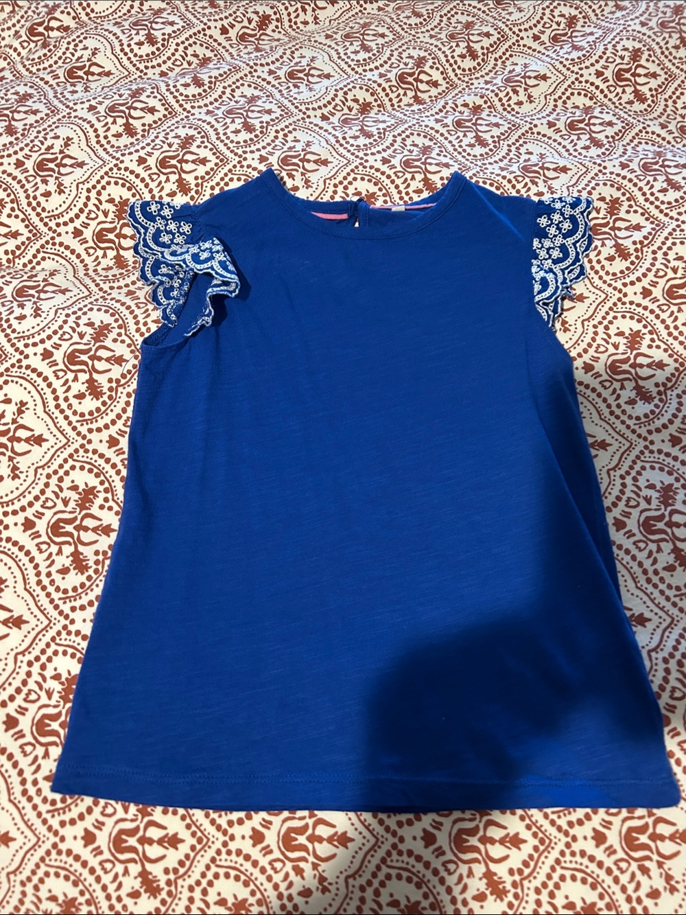 Mini Boden Royal Blue Flutter Sleeve Tee